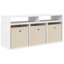 Unfinished TV Stand for TVs up to 42" with Fireplace Included-129857887-130126734