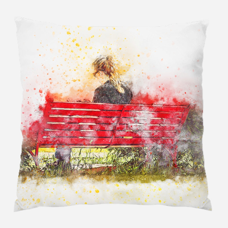 Housse de coussin Elks Girl, Microsuède, Intérieur