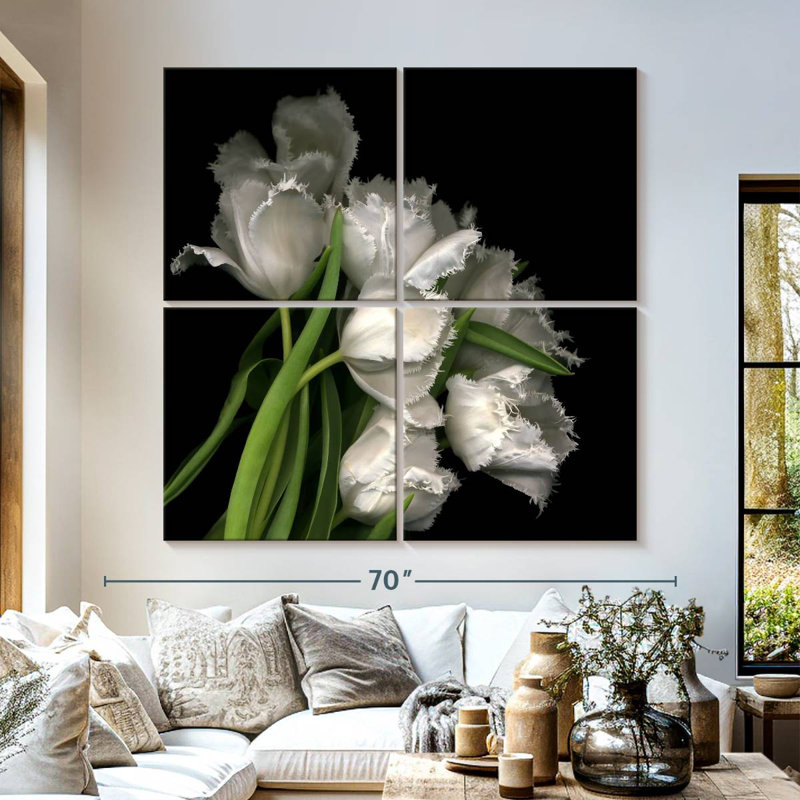 Harnek Frayed Tulips, 57" H x 57" W