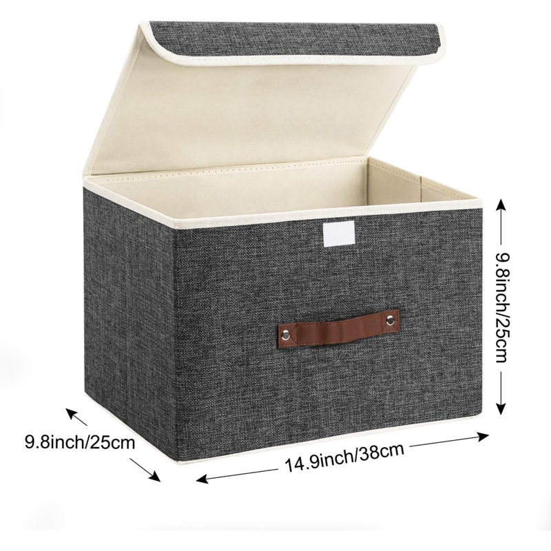 Breakwater Bay Fabric Bin, Black