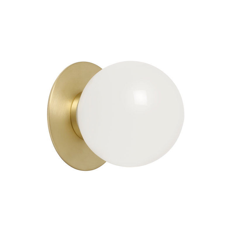 Mezzo 1 - Light Flush Mounted Sconce, Satin Brass, 5.1" H x 5.1" W x 5.1" D