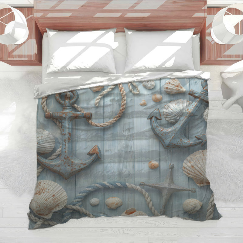 Rustic Nautical Decor Comforter, Twin
