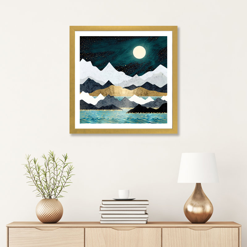 « ocean stars » par spacefrog designs-print, H 16 po x l 16 po x P 1 po, Papier encadré doré