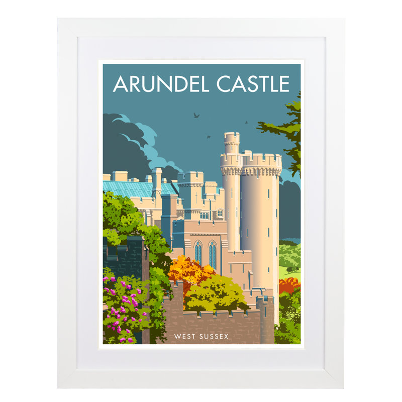 Arundel Castle by Stephen Millership - Print, 54cm H x 44cm W x 2.2cm D, White