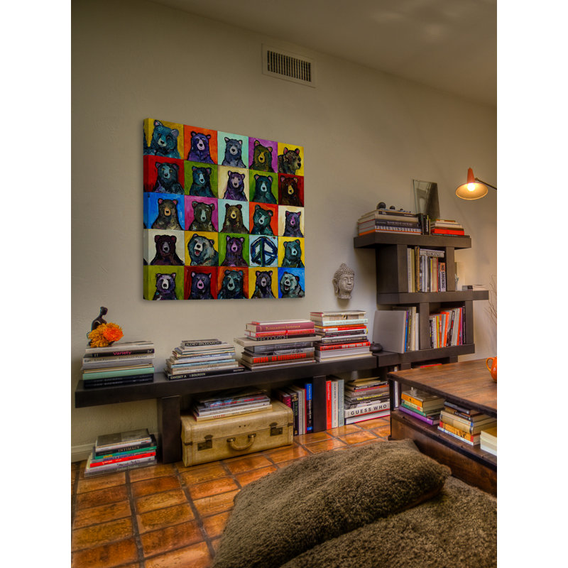 Colorful Bears Canvas Art Print, 32" x 32"