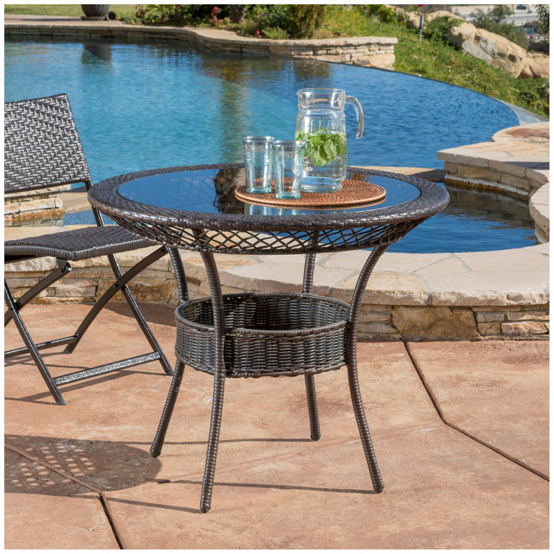 TABLE EN VERRE Fig 34, H 27,5 po x l 34 po x P 34 po
