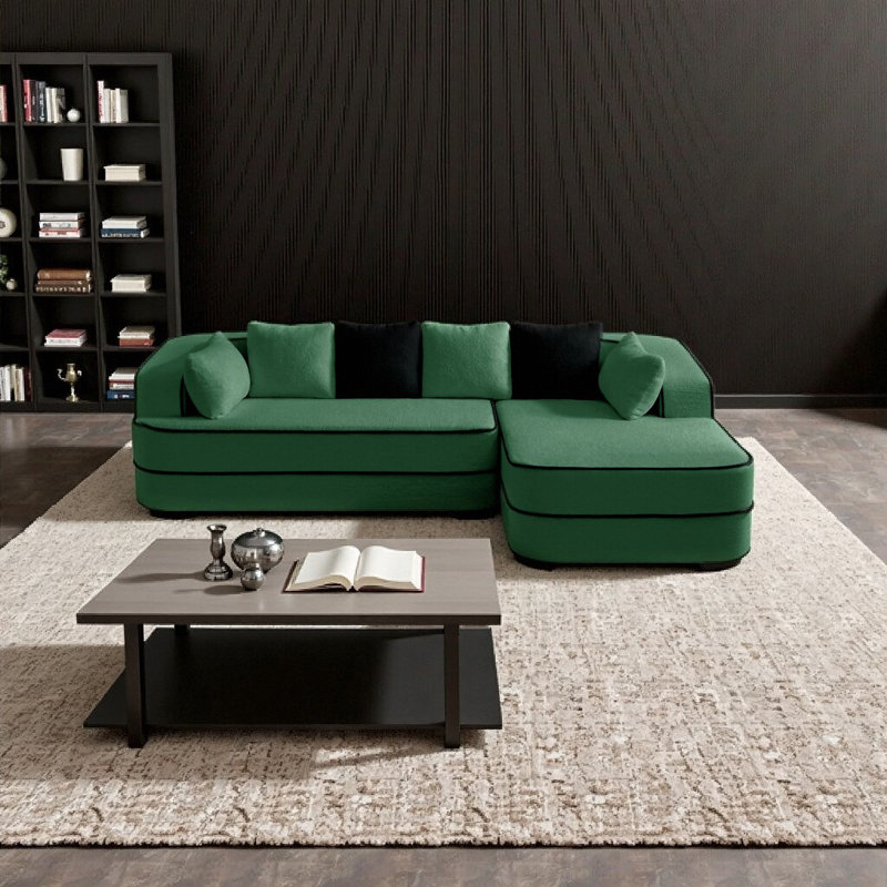Canapé en velours modulaire Cloud-Like Teddy, Vert