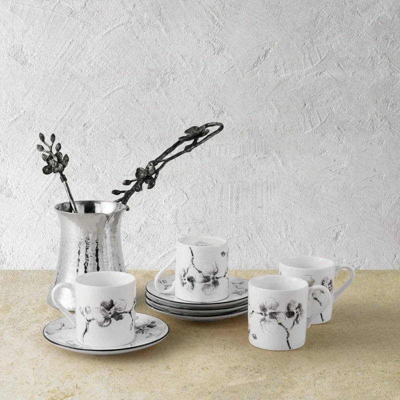 Black Orchid Demitasse Set