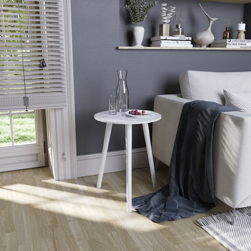 Saana End Table, Living Room Sofa Side Table, White