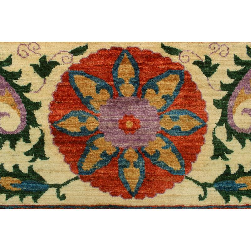 Abrego One-of-a-Kind 9'2" X 12'4" Wool Area Rug in Ivory