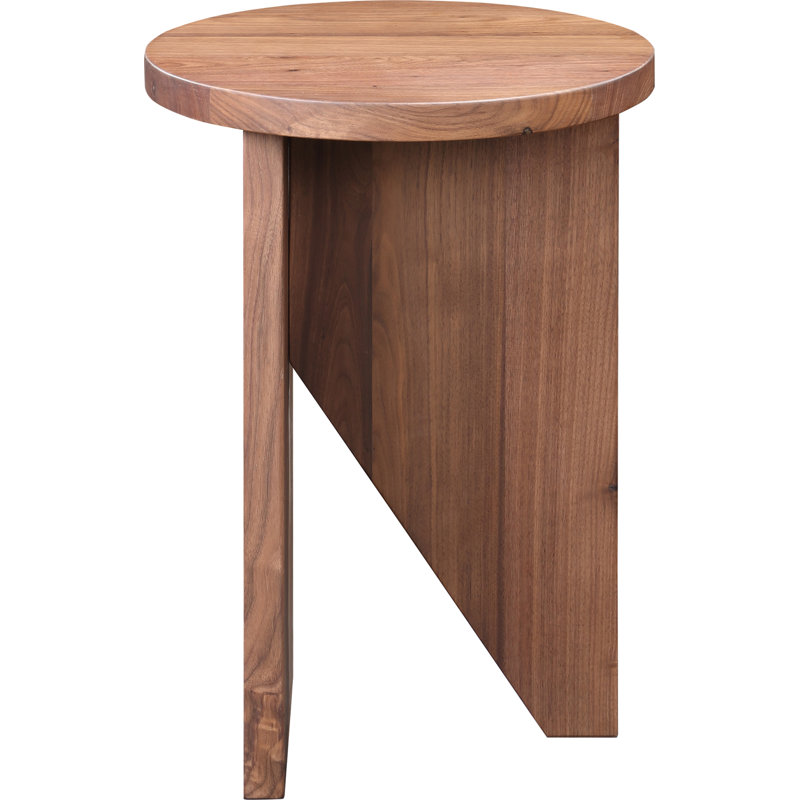 Shayne Solid Wood Abstract End Table, Brown