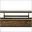 Table basse réglable à plateau relevable en chêne brun et noir sable avec rangement, parfaite pour la vie moderne et la flexibilité de l'espace de travail.