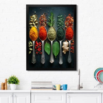 «Orange and Green Colorful Spices - Spices», reproduction d'art sur toile orange