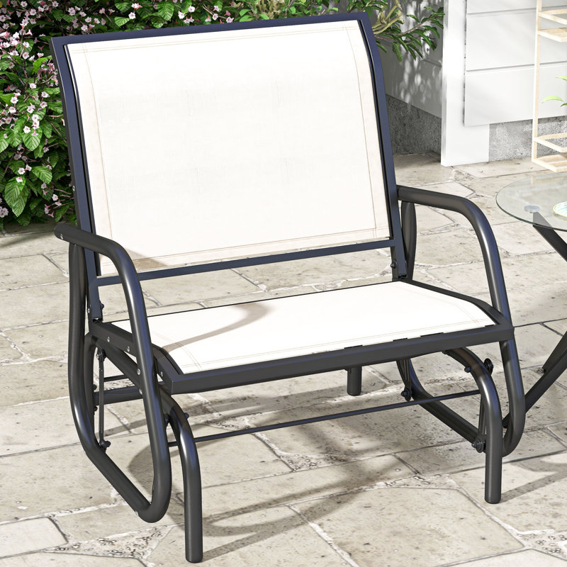 Fauteuil coulissant de patio avec cadre en métal et siège en filet respirant