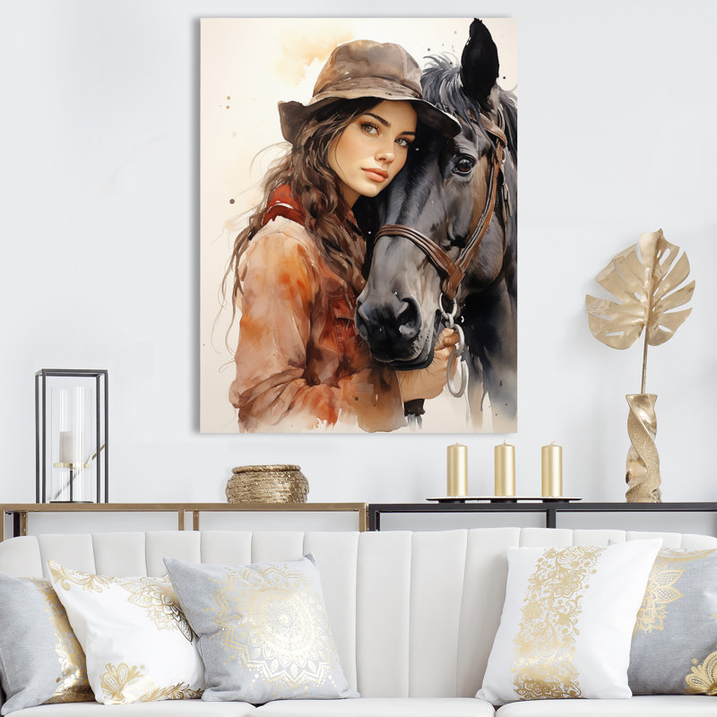 Wivestad Cowgirls and Horse Bond II, H 32 po x l 16 po, Toile tendue