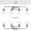 Ensemble de meuble-lavabo 4 lumières en chrome poli avec abat-jour en verre transparent Ilia-127379909-130106833