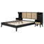 Grand cadre de lit en bois massif avec 2 tables de chevet-573699482