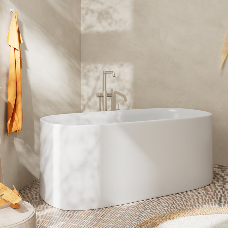 Robinet de baignoire autoportant avec douche à main 1,75 GPM hansgrohe Tecturis S, Nickel brossé