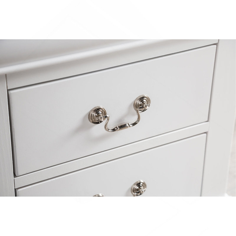 Table de chevet à finition blanche 1pc