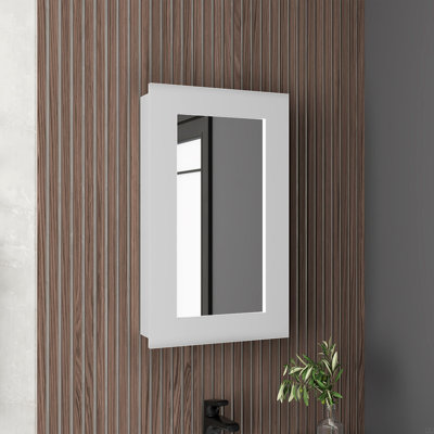 Pharmacie à miroir étroit, une porte avec trois tablettes intérieures