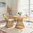 Peacock Round Solid Wood Top Dining Table
