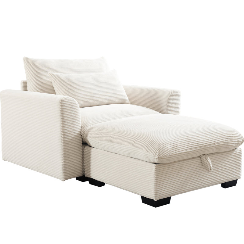 Canapé en velours côtelé pour chambre à coucher, Beige