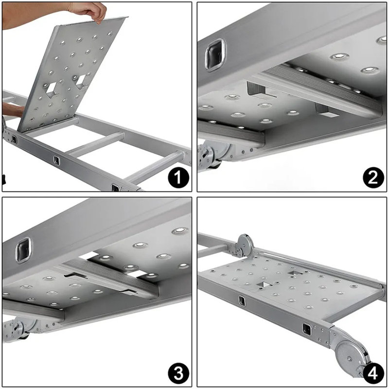 16 - Step Aluminum Lightweight Folding Multi-Position Ladder