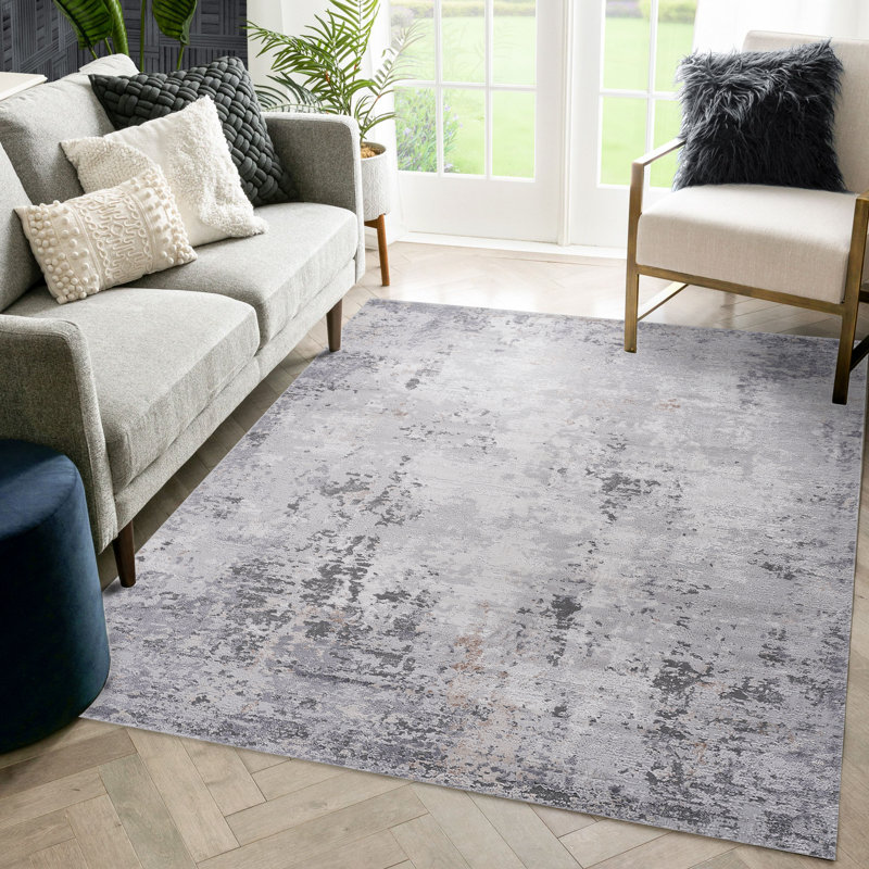 Naar Marfi Area Rugs, Ivory/Sand/Abstract Accent Power Loom Machine -Crafted Rug, Rectangle 5'3" x 7'6"