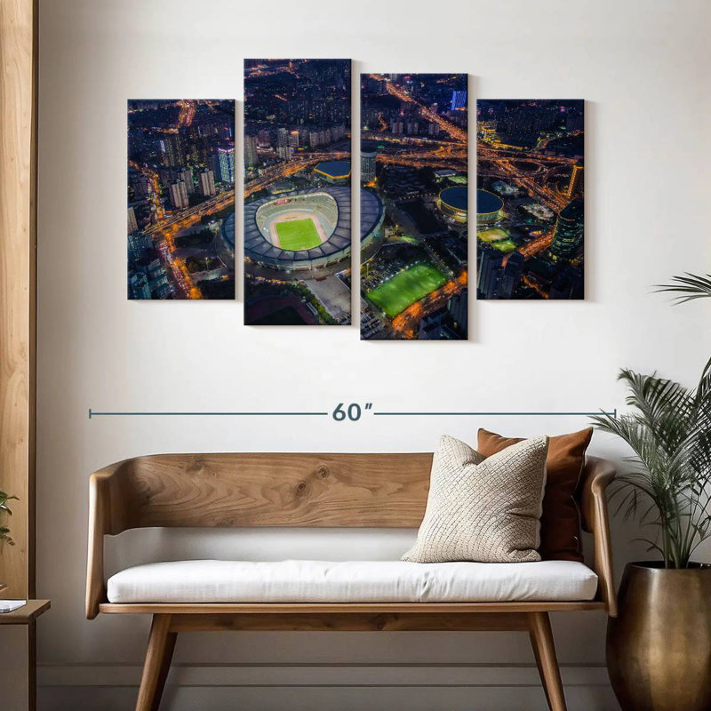Sireci Shanghai Stadium Aerial View, 32" H x 52" W