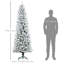 Arbre de Noël artificiel floqué avec base en acier, vert-448948340