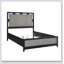 Panneaux en roseau contemporains à rétroéclairage à DEL avec lit gris anthracite contemporain