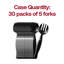 Fourchettes de service jetables en plastique noir - 150 fourchettes