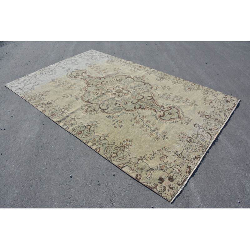Tapis rétro, tapis turc, tapis Anatolian, grands tapis bruns 6,2 x 9,5 pi, tapis Boho