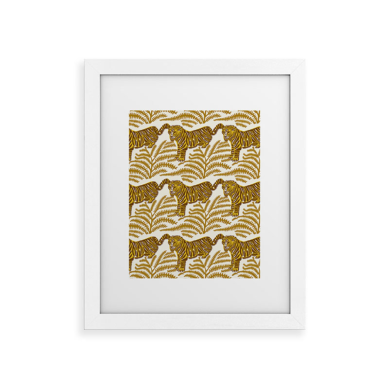 «Holli Zollinger OASIS TIGER», reproduction d'art encadrée, Cadre en bois blanc, Blanc, H 14 po x l 11 po x P 1,5 po