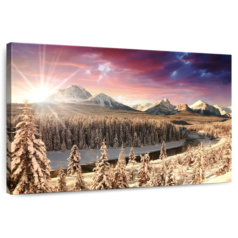 Alvord Alberta Rockies Winter Sun, H 24 po x l 36 po
