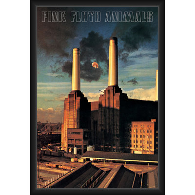 BUY ART FOR LESS Officially Licensed Pink Floyd - Animals - Framed Art Poster - 24 x 36 Inch - Sturdy Engineered Wood Frame with Plexi Glass - Ready to Hang