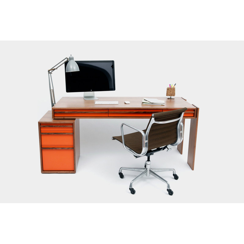 Writing Desk, Brown/Orange