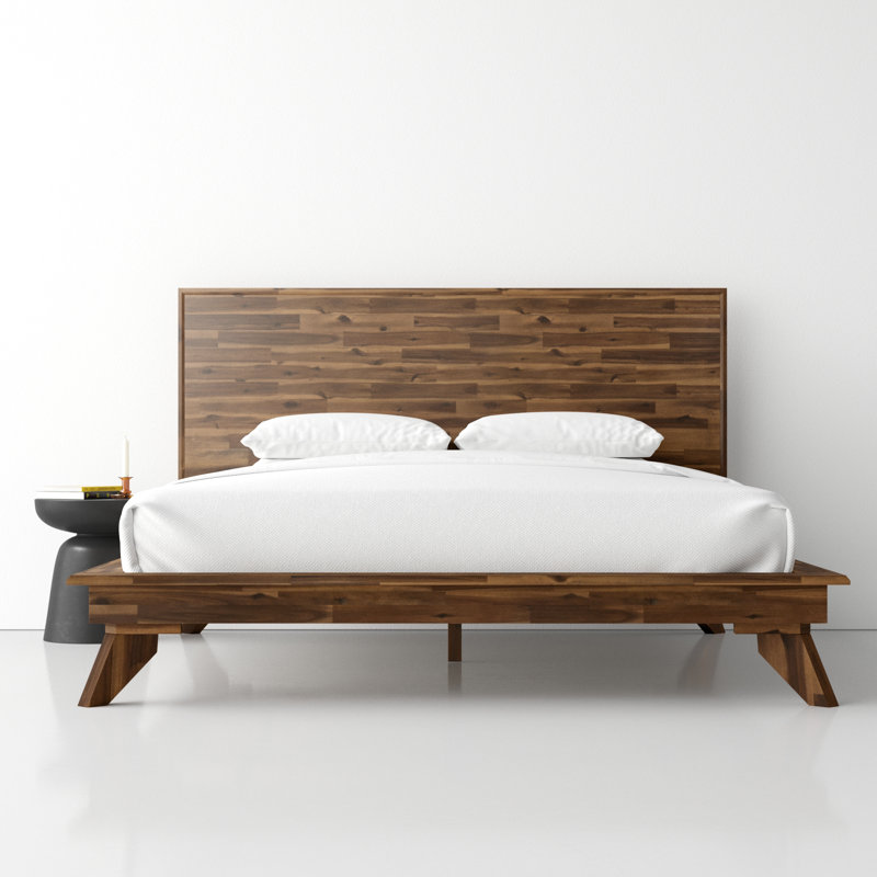 Catrice Upholstered Platform Bed, Walnut, Queen