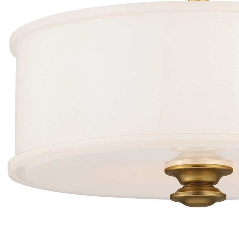 Three Posts Everlee With Etched White Semi Flush, Liberty Gold