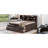 Full Size Wooden Captain Bed With Built-In Piling Shelves, Three Storage Drawers And Trundle, Antique Gray Featuring Bookshelves, 3 Grey-2002582774-2002582773