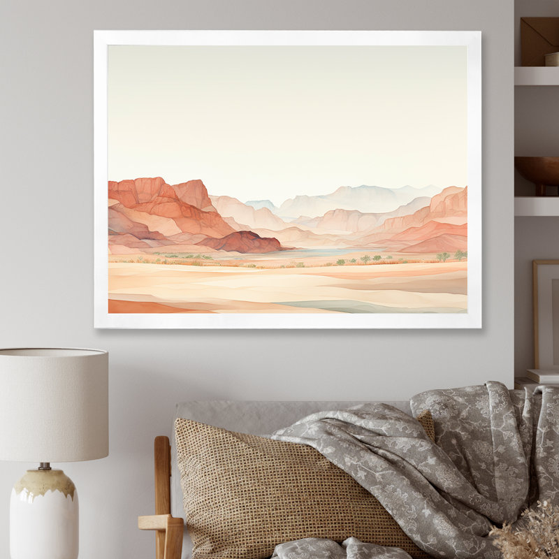 «Minimalisme Canyon View I - Canyon», art mural, H 30 po x l 40 po x P 1,5 po, Cadre blanc