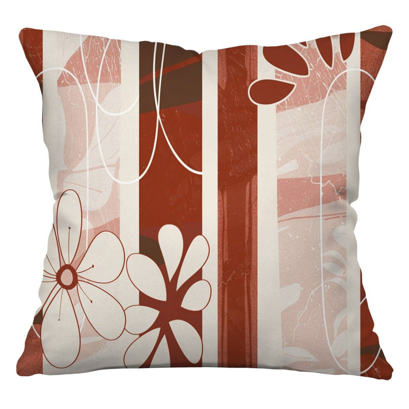 Cotton Blend Reversible Throw Pillow, 18"H x 18"W