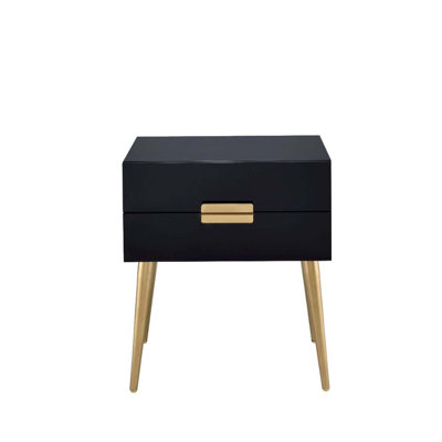 Table de bout Denvor, finition noire et or