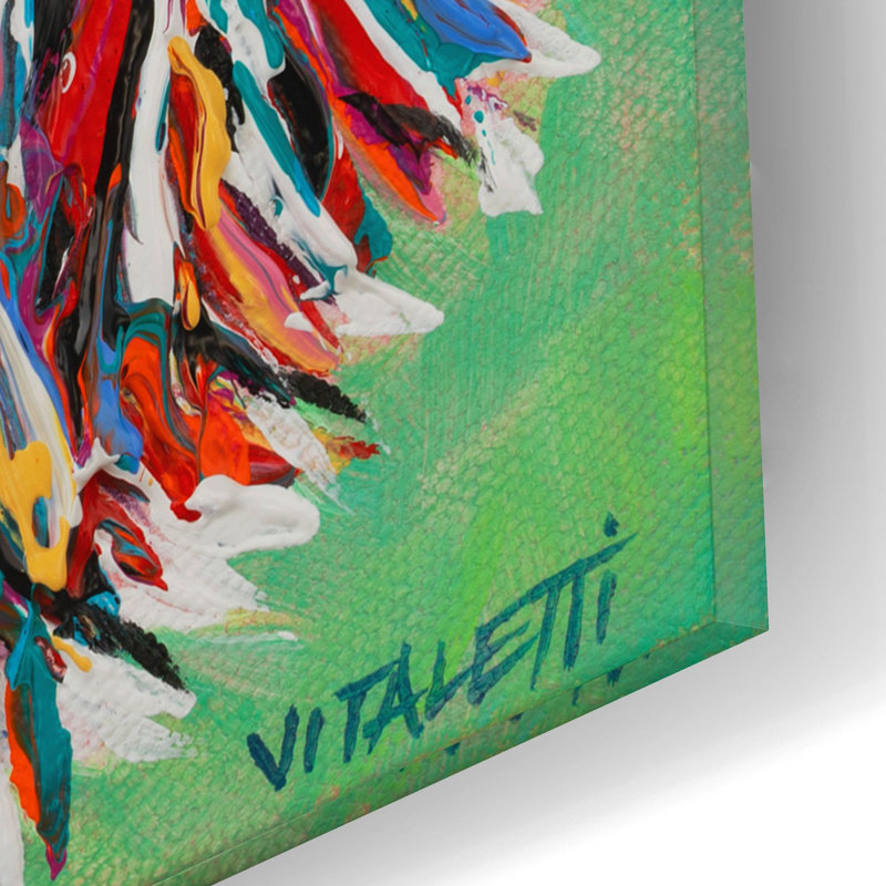 Art mural en verre Loon Peak «Colorful Hedgehog 2» par Carolee Vitaletti, 36 po x 24 po, H 12 po x l 16 po x P 0,13 po