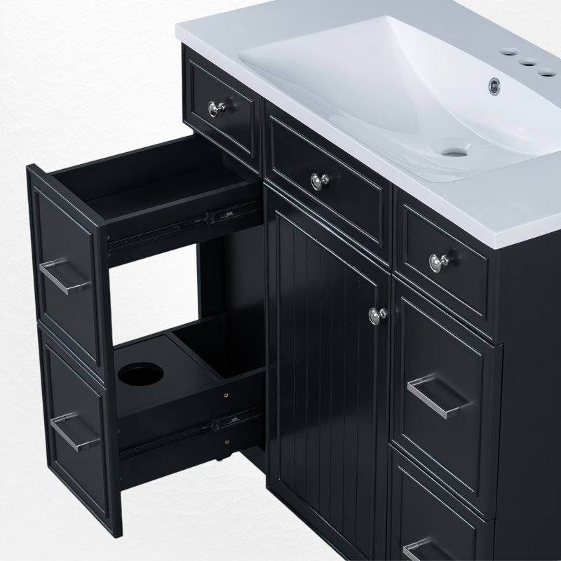 Ensemble de meuble-lavabo simple 36 po, Noir, noir, noir, noir
