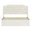 Cadre de lit tapissier grand capitonné avec accents en cristal, cadre de lit avec tête de lit à oreilles et espace de rangement sous le lit, aucun sommier nécessaire-234062566