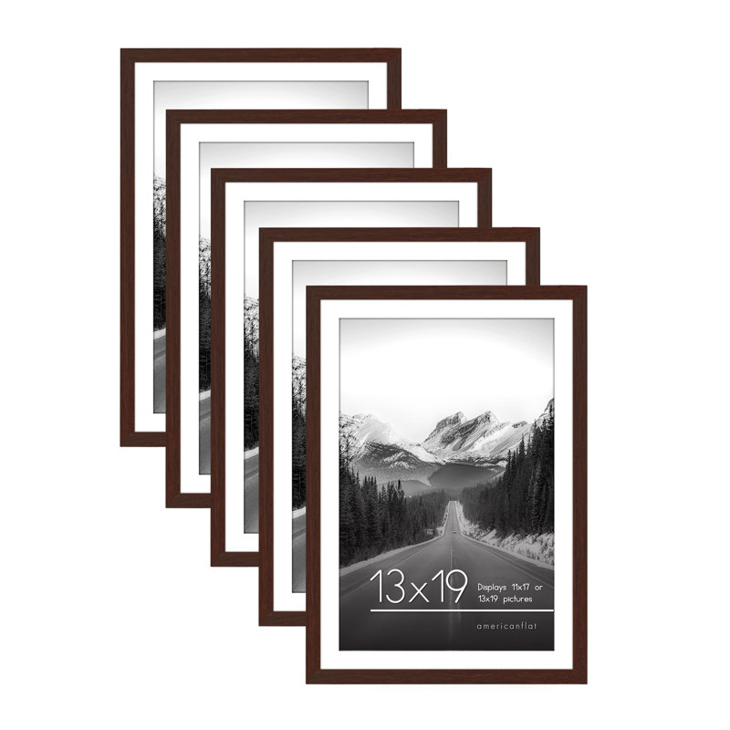 Cadres muraux avec passe-partout Gallery, Acajou, 13 po x 19 po avec passe-partout pour 11 po x 17 p