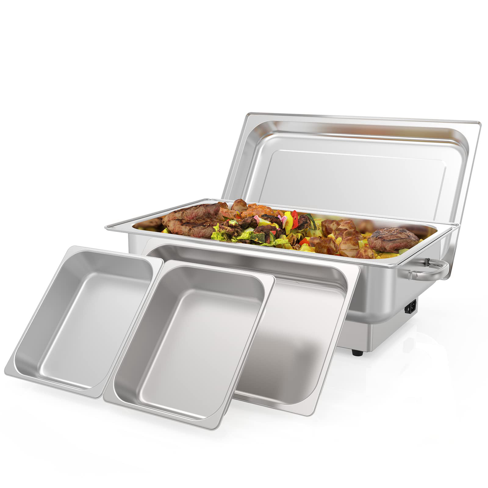 Commercial Electric Chafing Dish Buffet 7.4 Qt Countertop Food Warmer Steam  Table Pan Stainless