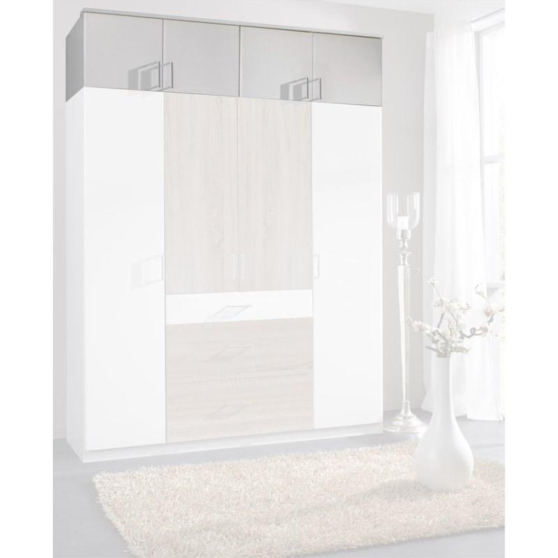 Arango 180cm Solid Wood Closet System, Alpine white, Rough-cut oak