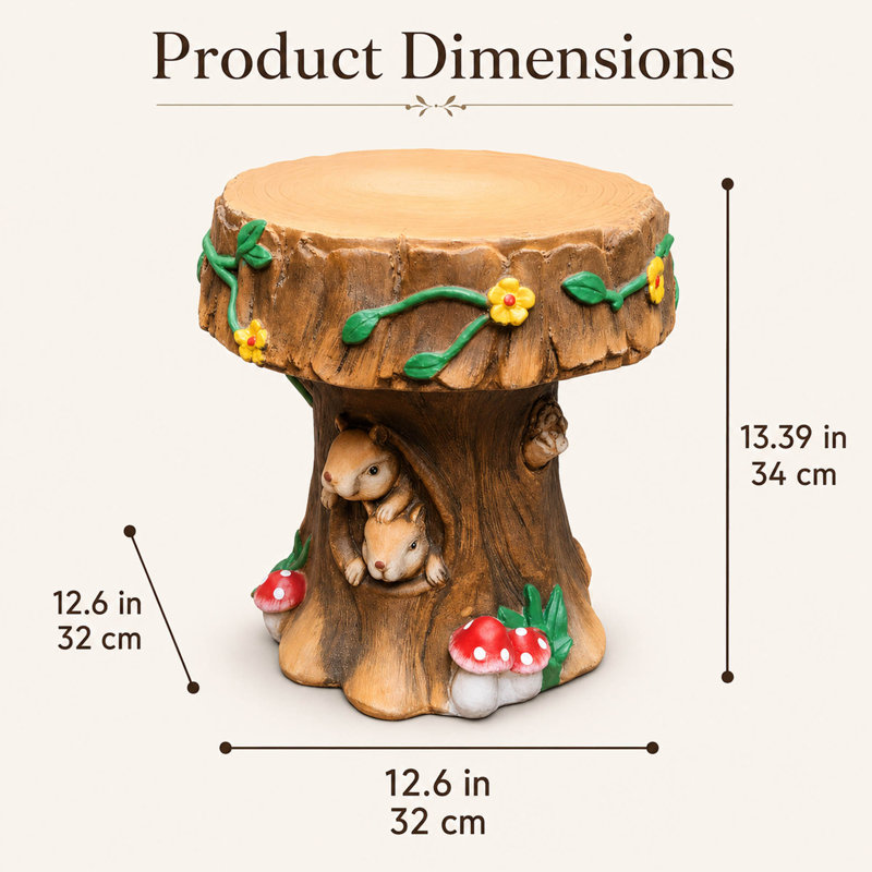 Tabouret et table d'appoint en résine Squirrel